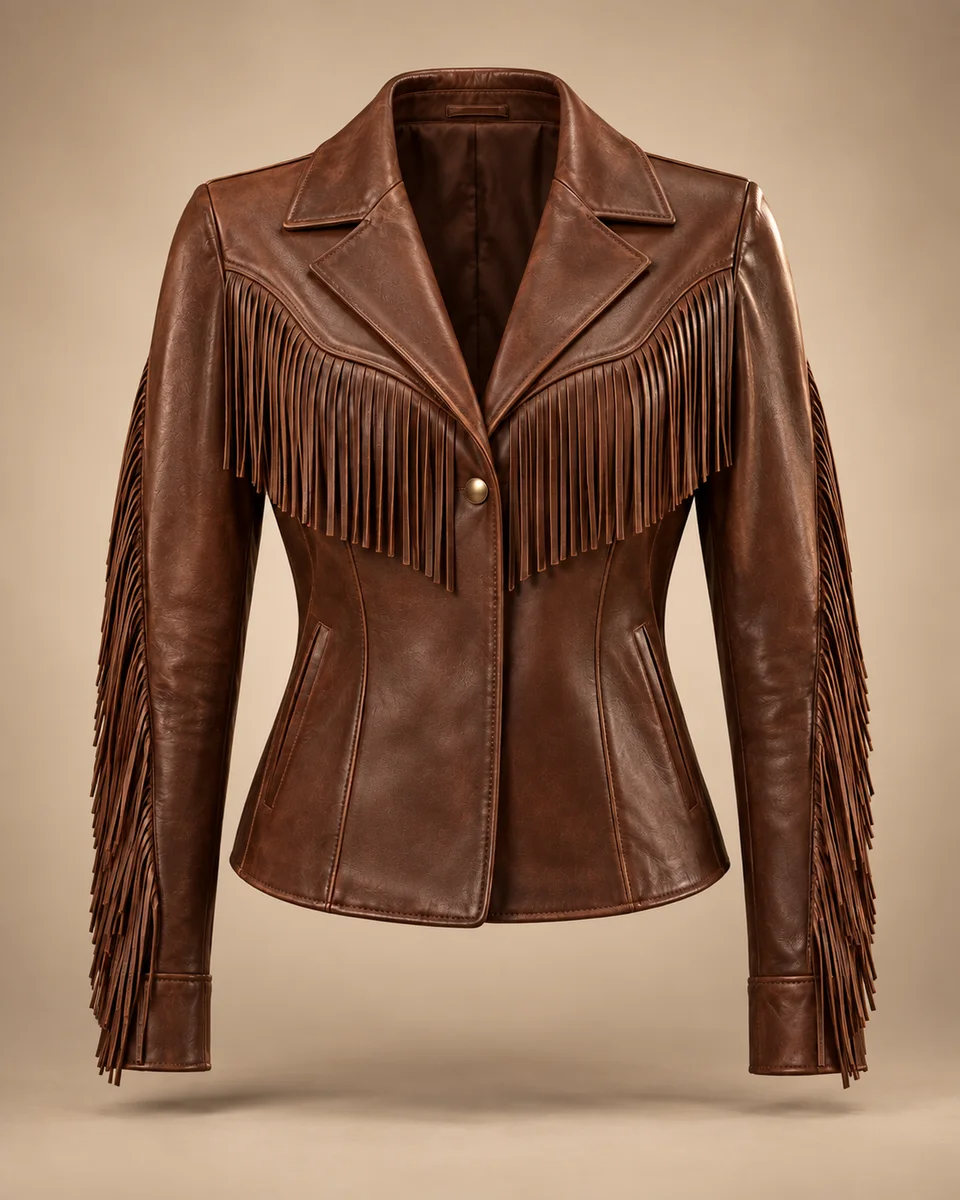 The Dakota Fringe Jacket leather, hardware and construction detail