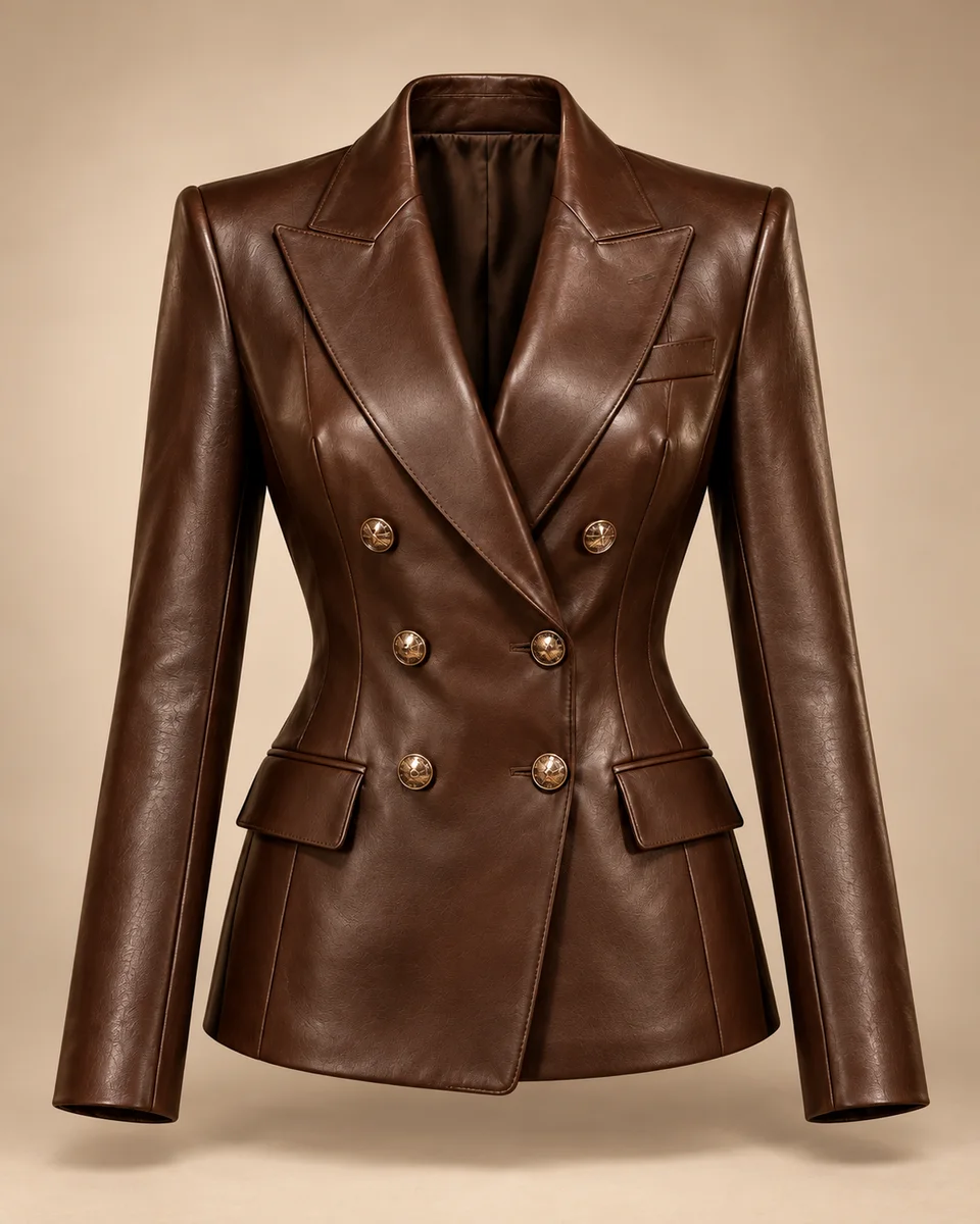 The Park Avenue Blazer leather, hardware and construction detail
